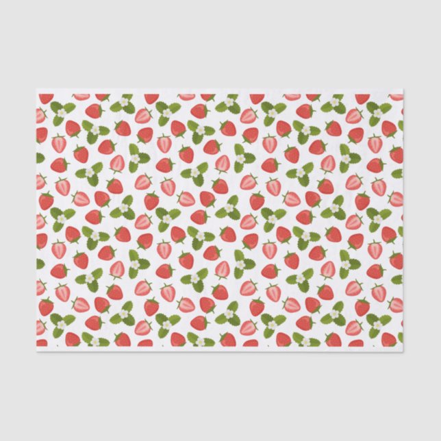 Strawberry Tissue Paper - White (Front)