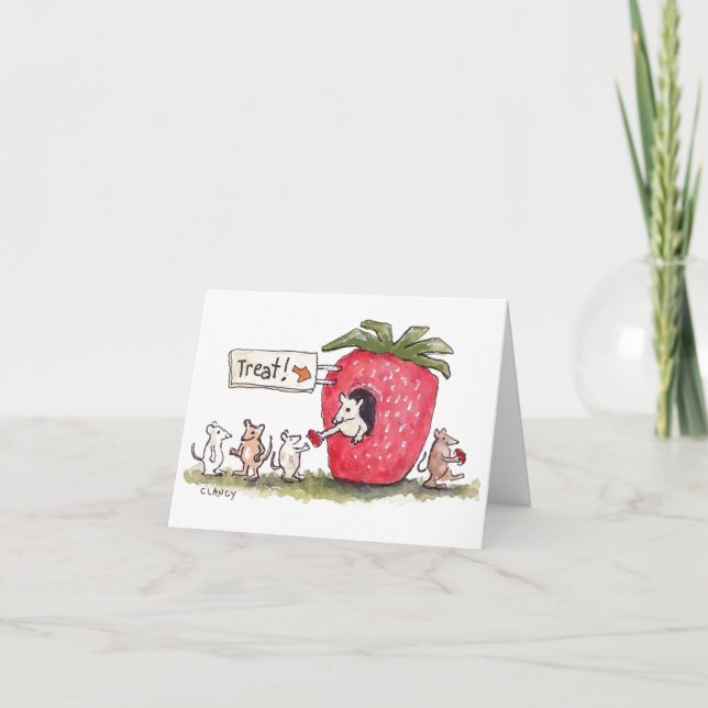 Strawberry Treats Forever blank card (Front)