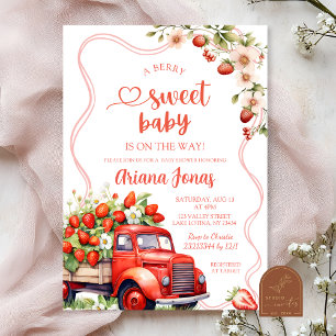 Strawberry Trucks Summer Baby Shower Invitation