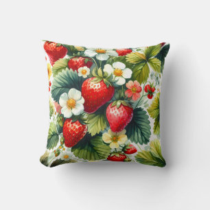Strawberry Tumbler   Fruit Tumbler   Summer Tumble Throw Pillow