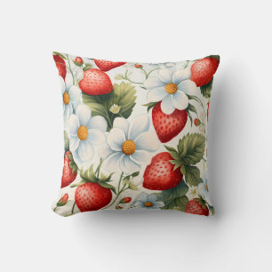 Strawberry Tumbler Fruit Tumbler Summer Tumble Throw Pillow