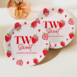 Strawberry Two Sweet Pink Red 2nd Birthday Party Paper Plate<br><div class="desc">This is a Strawberry Two Sweet Pink Red 2nd Birthday Party Paper Plates!</div>