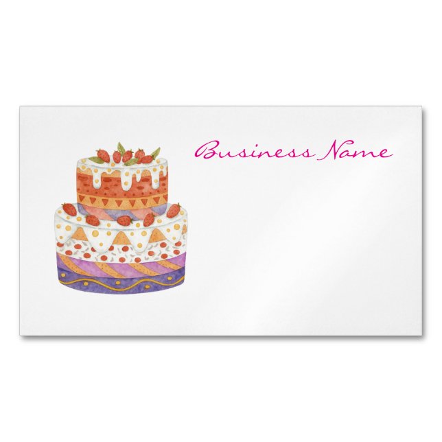 Strawberry two-tier cake 	Magnetic business card (Front)