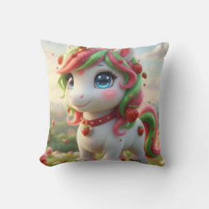 strawberry unicorn throw pillow