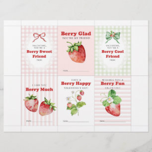 Strawberry Valentine Cards for Kids