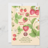 Strawberry Vine Berry Picking Party Invitation