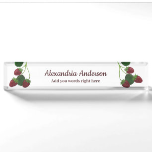 Strawberry Vine Desk Nameplate