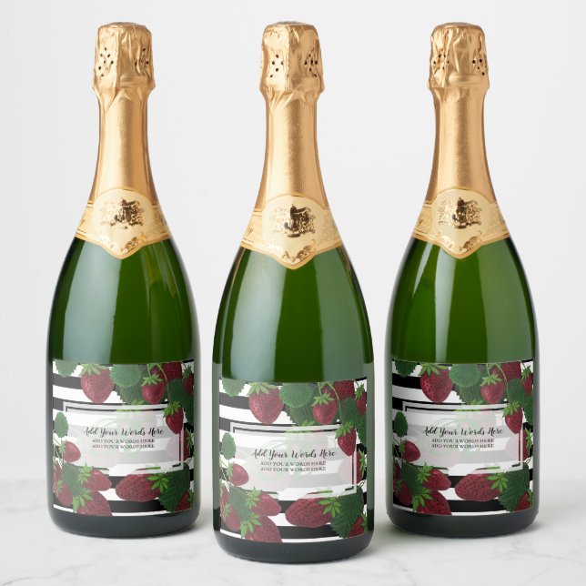 Strawberry Vine Food and Beverage Label Set (Bottles)