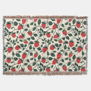 Strawberry Vine Pattern Throw Blanket