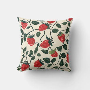 Strawberry Vine Pattern Throw Pillow