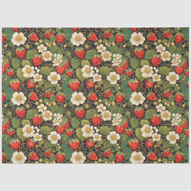 Strawberry Vine Pattern Tissue Paper (Front)