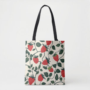 Strawberry Vine Pattern Tote Bag