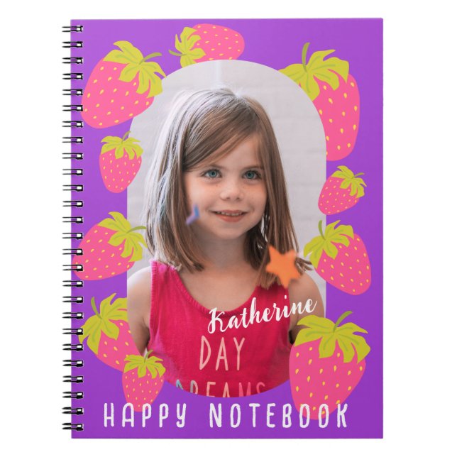 Strawberry Violet Photo Notebook (Front)