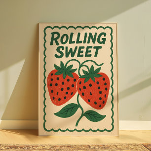 Strawberry Wall Art   Cute Strawberry Poster