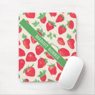 Strawberry Watercolor Colorful Pattern Mouse Pad