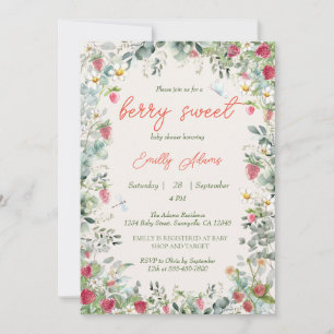 Strawberry Watercolor Gender Neutral Baby Shower Invitation