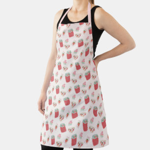 Strawberry Watercolor Pattern Apron