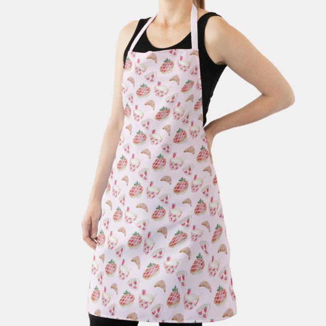 Strawberry Watercolor Pattern  Apron (Insitu)