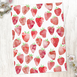 Strawberry Watercolor Postcard