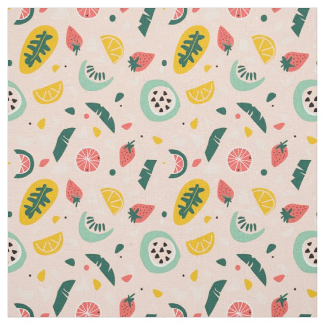 Strawberry, Watermelon, Kiwi & Lemon  Fabric (Swatch)