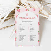 Strawberry What Is In Your Purse Baby Shower Game