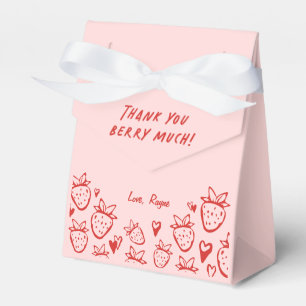 Strawberry Whimsical Coquette Girls Birthday Favor Box