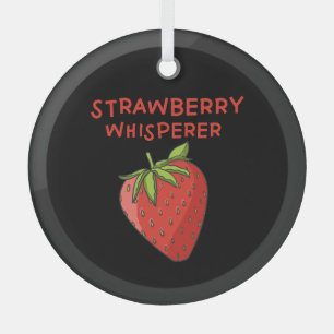 Strawberry Whisperer Glass Ornament