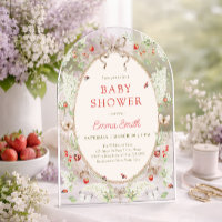Strawberry Wildflower Lace Frame Baby Shower