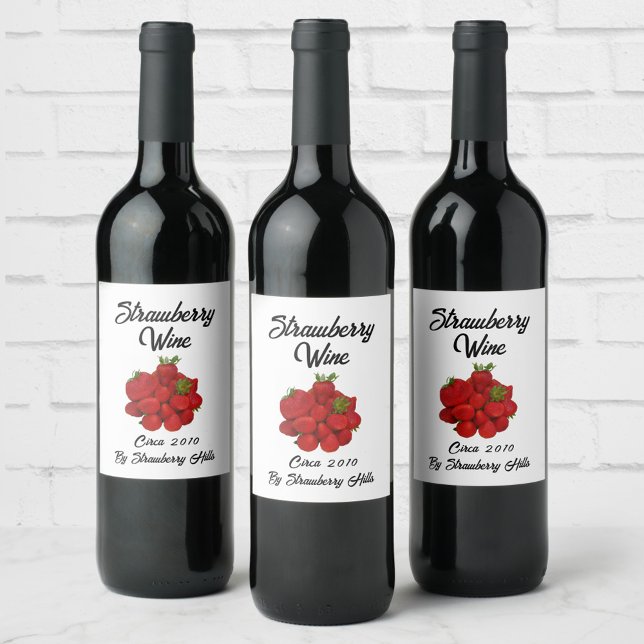 Strawberry Wine Photographic Berries Label (Creator Uploaded)