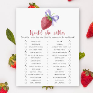 Strawberry / Would She Rather Baby Shower Game