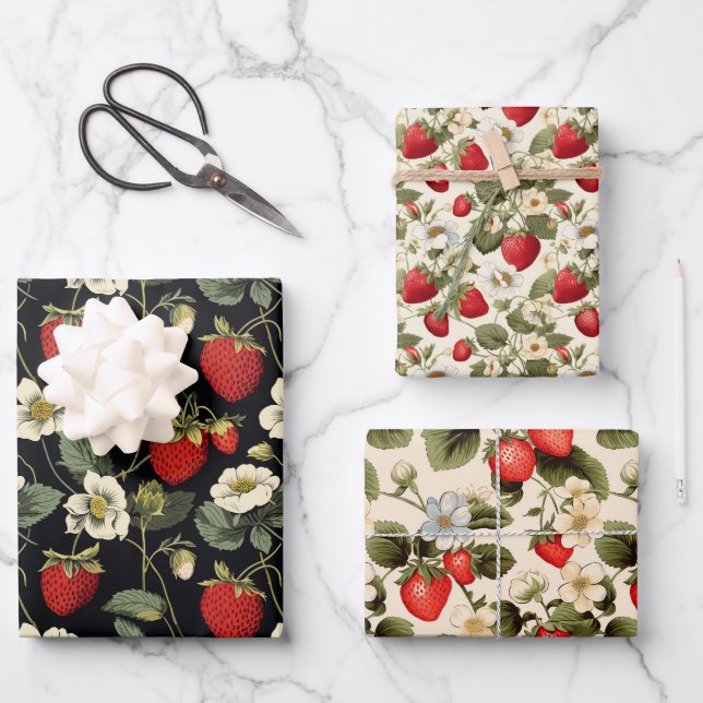  Strawberry  Wrapping Paper Sheet (Front)
