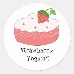 Strawberry Yoghurt Classic Round Sticker