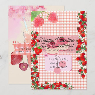 Strawberry'Valentine Holiday Card