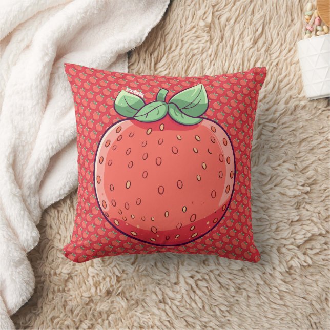 Strawbs Throw Pillow (Blanket)