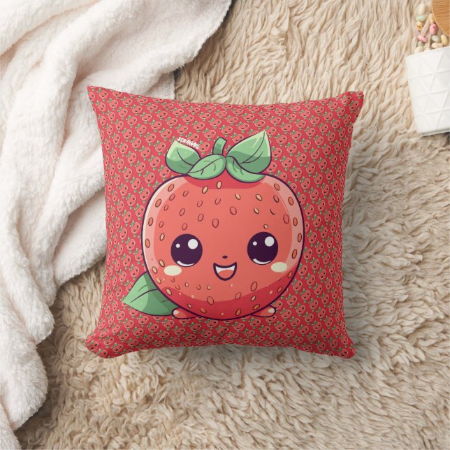 Strawbs Throw Pillow (Blanket)