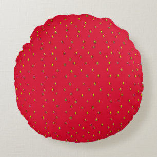 Strawsberry Background red Round Pillow