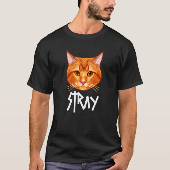 Stray Cat  Pixelated T-Shirt (Front)