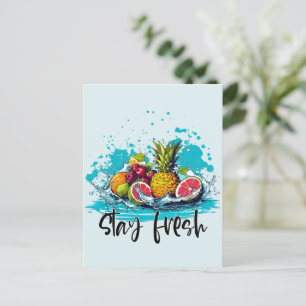 Stray Fresh - Summer - Watercolor Tropical Fruits Postcard