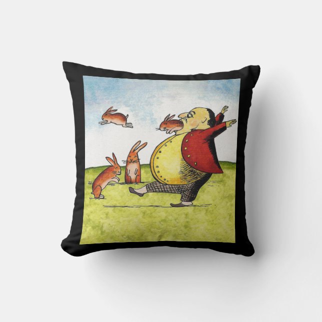 Stray Hares Throw Pillow (Front)