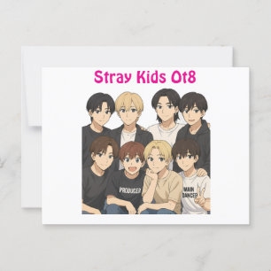 Stray Kids Anime Graphic Postcard