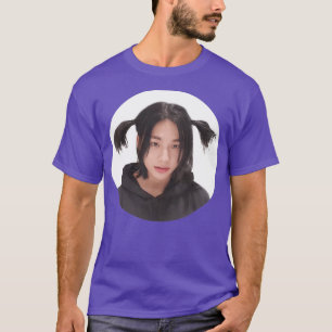 Stray Kids Hyunjin Pig Tails Cute Hair Circle Cut T-Shirt