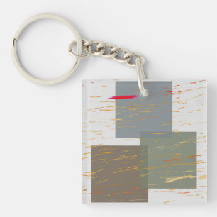 Streak Squares Metal Print Keychain