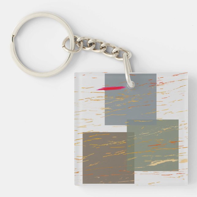 Streak Squares Metal Print Keychain (Front)