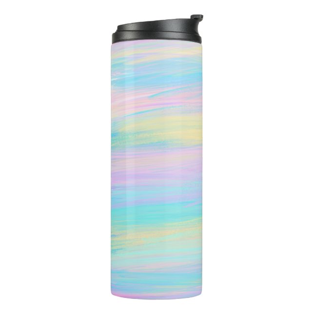 Streaky Paint Stripes Multicolor Thermal Tumbler (Rotated Left)