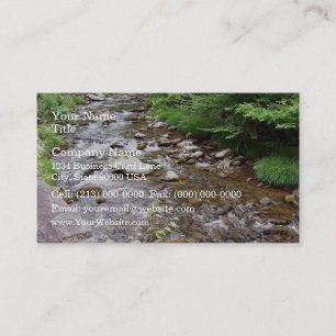 Stream flowing through rocks business card