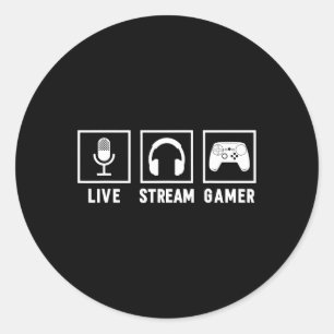 Stream Gamer Video Game Online Game Live Streamer Classic Round Sticker