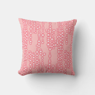 Stream of bubbles, coral pink throw pillow