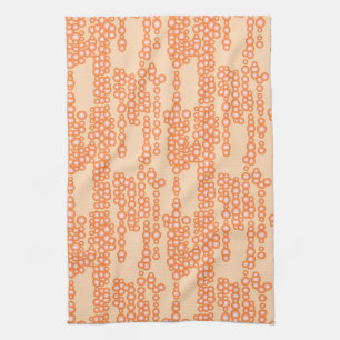 Stream of bubbles, peach kitchen towel