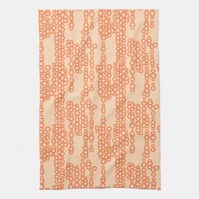Stream of bubbles, peach kitchen towel (Vertical)