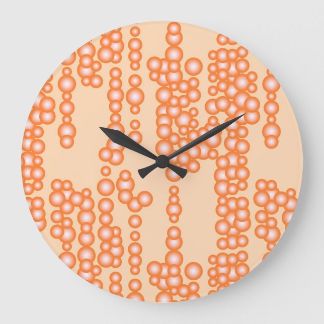 Stream of bubbles, peach large clock (Front)